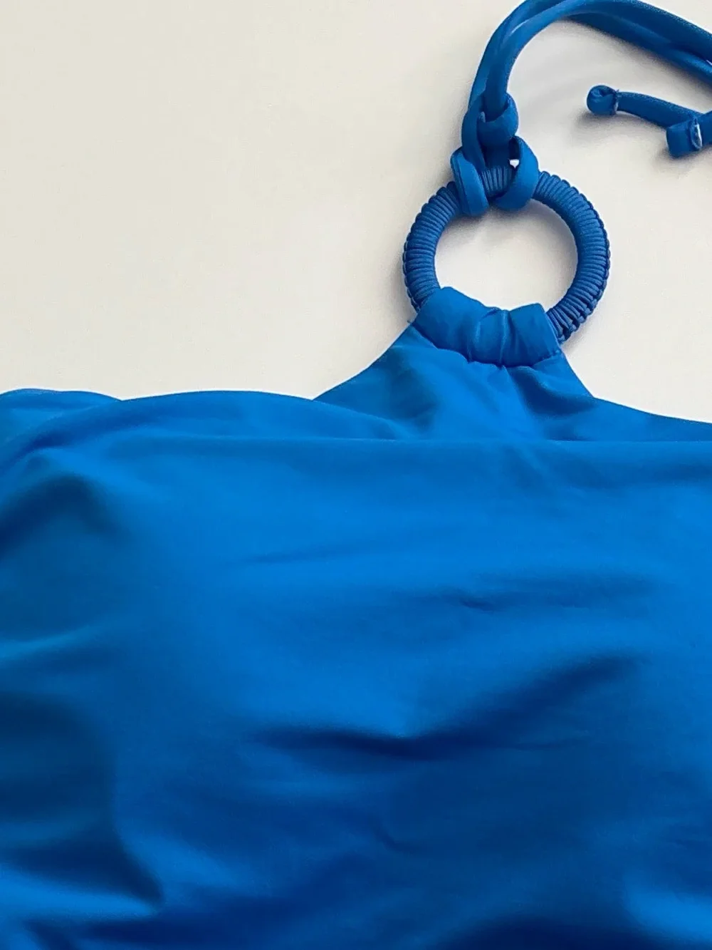 Lauren Ralph Lauren Macrame-Ring One Piece Swimsuit Electric Blue l 16